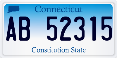 CT license plate AB52315