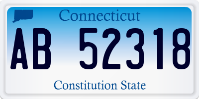 CT license plate AB52318