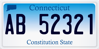 CT license plate AB52321