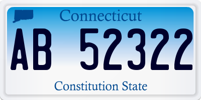 CT license plate AB52322