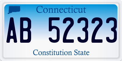 CT license plate AB52323