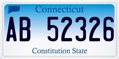 CT license plate AB52326