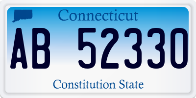 CT license plate AB52330