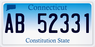 CT license plate AB52331