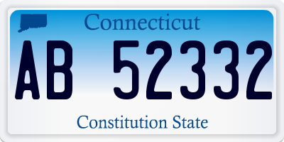 CT license plate AB52332