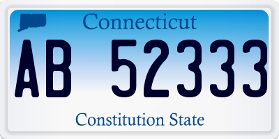 CT license plate AB52333