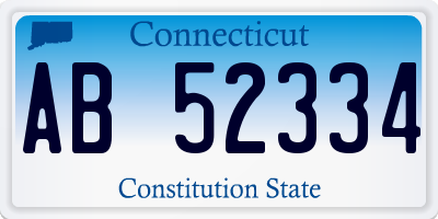 CT license plate AB52334