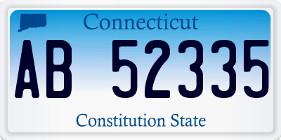 CT license plate AB52335