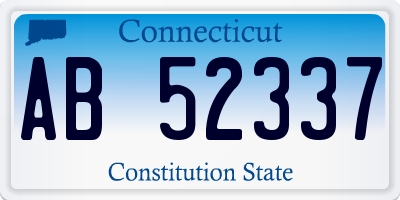 CT license plate AB52337