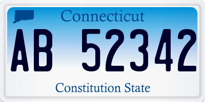 CT license plate AB52342