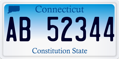 CT license plate AB52344