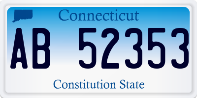 CT license plate AB52353