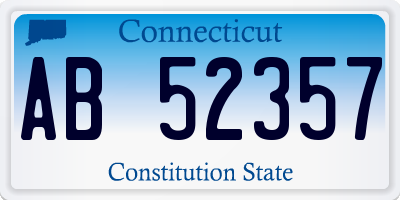 CT license plate AB52357