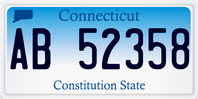 CT license plate AB52358