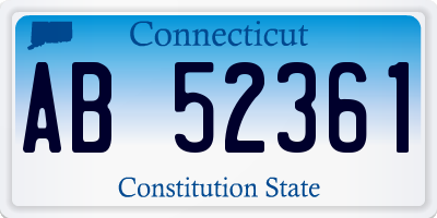 CT license plate AB52361