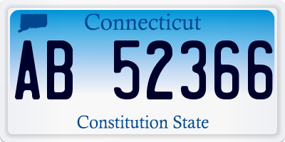 CT license plate AB52366