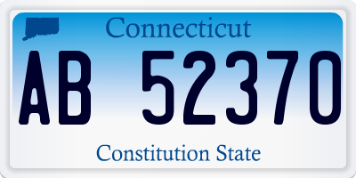 CT license plate AB52370