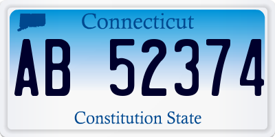 CT license plate AB52374