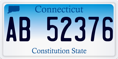 CT license plate AB52376