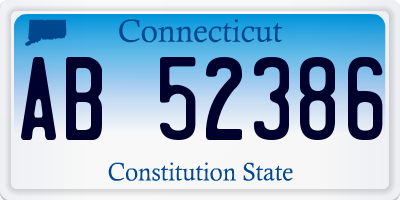 CT license plate AB52386