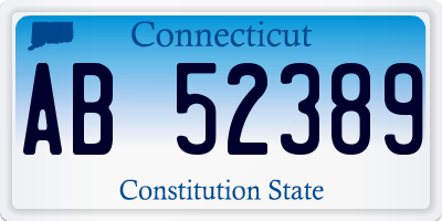 CT license plate AB52389