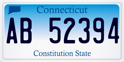 CT license plate AB52394