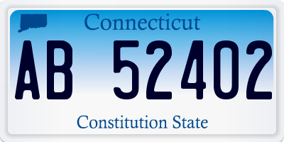 CT license plate AB52402