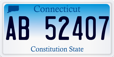 CT license plate AB52407