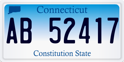 CT license plate AB52417