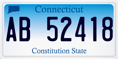 CT license plate AB52418