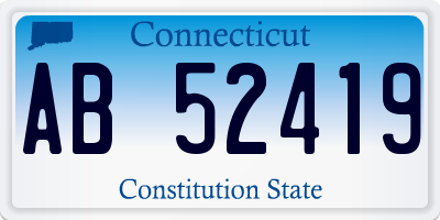 CT license plate AB52419