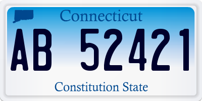 CT license plate AB52421