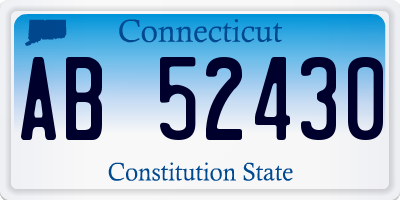 CT license plate AB52430