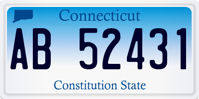 CT license plate AB52431