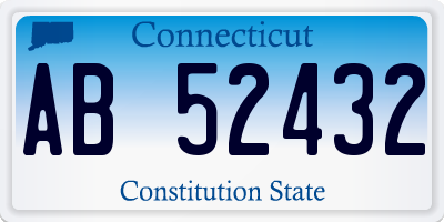 CT license plate AB52432