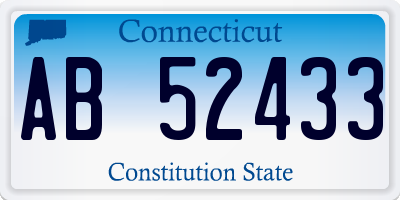 CT license plate AB52433