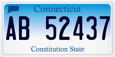 CT license plate AB52437