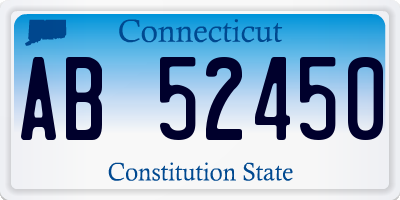 CT license plate AB52450