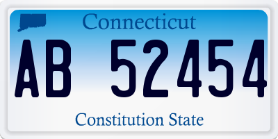 CT license plate AB52454