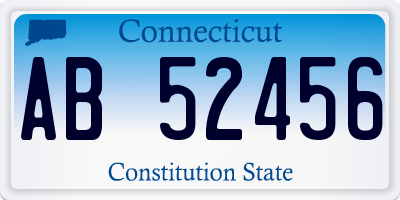 CT license plate AB52456