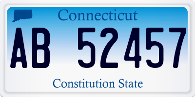 CT license plate AB52457