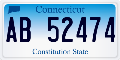 CT license plate AB52474