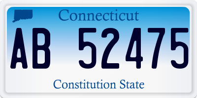 CT license plate AB52475