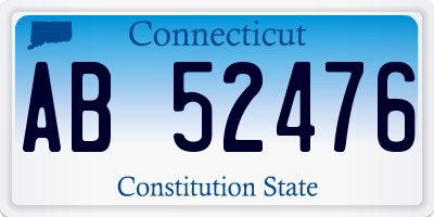 CT license plate AB52476