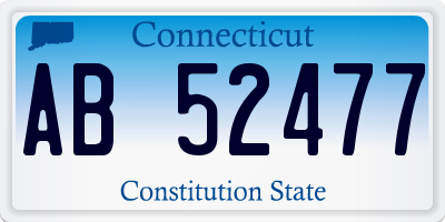 CT license plate AB52477