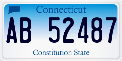 CT license plate AB52487