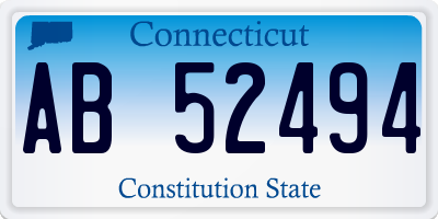 CT license plate AB52494