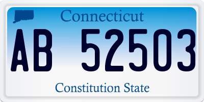 CT license plate AB52503