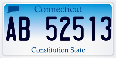 CT license plate AB52513