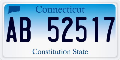 CT license plate AB52517